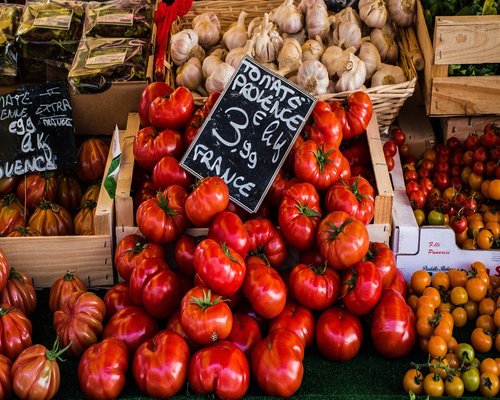 A close up view of fresh vegetables displayed at an Indonesian traditional food stall